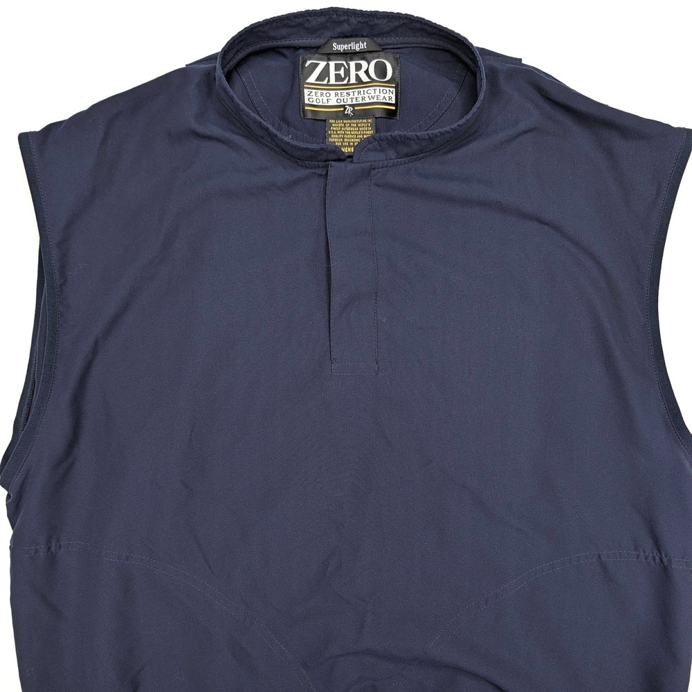 Zero Restriction Mens Large Navy Blue Superlight Golf Outerwear Vest Pullover